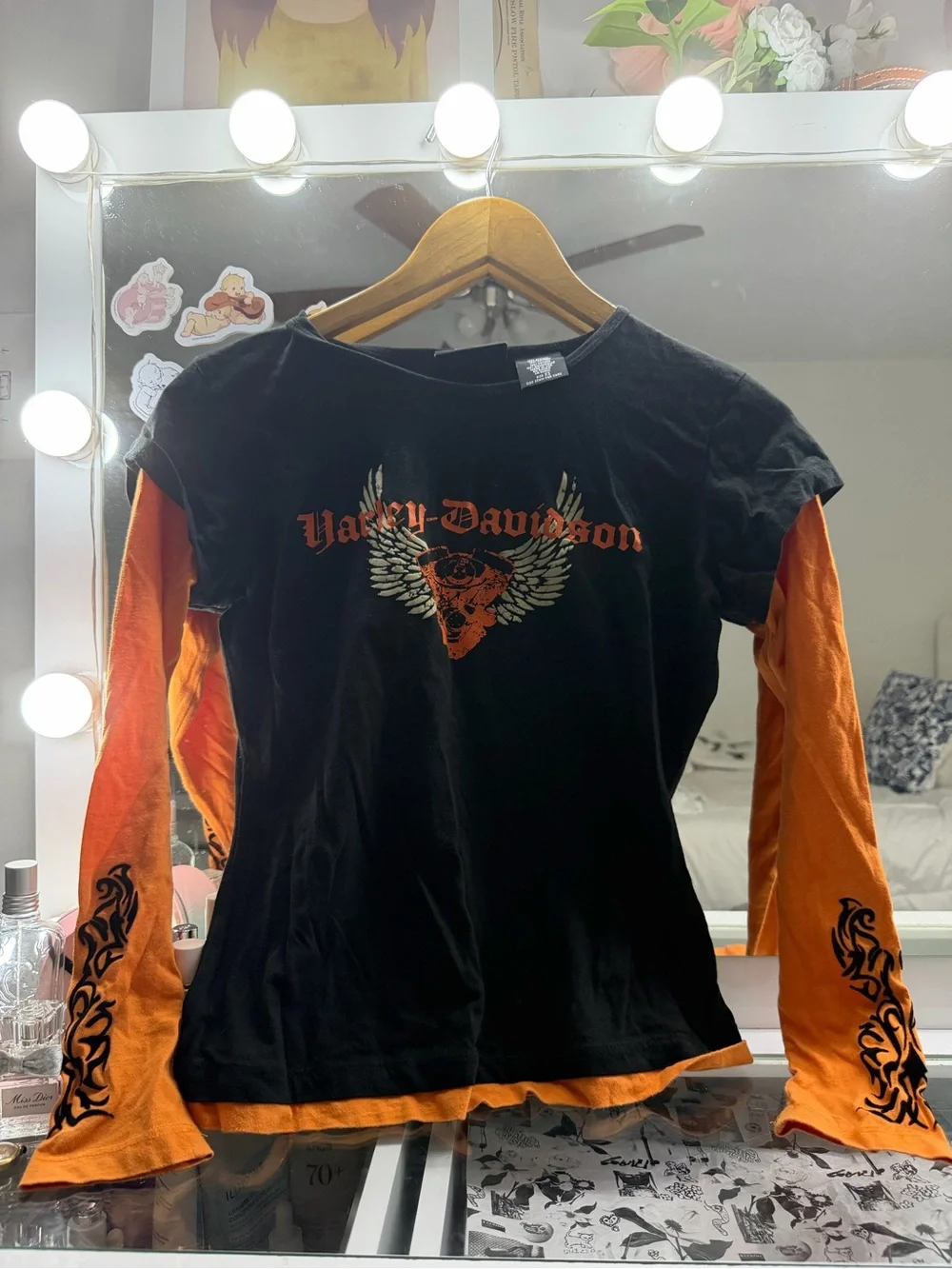 Harley-Davidson Orange and Black Long sleeve